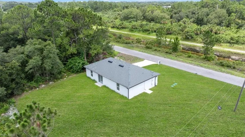 Bird's eye view of a heavily wooded area