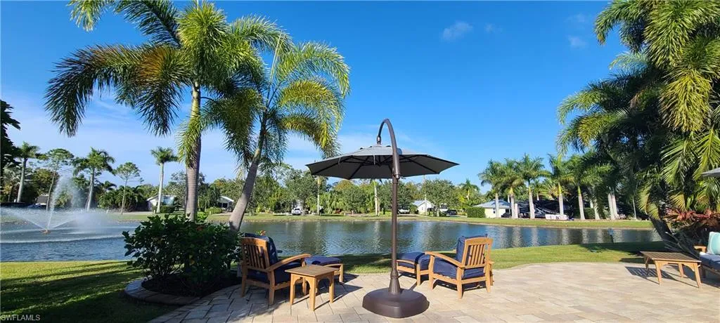 View of patio / terrace featuring a water view