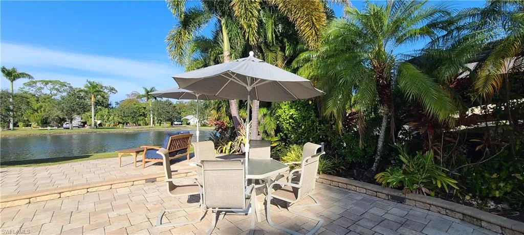 View of patio featuring a water view