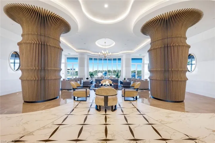 The stunning lobby sets the tone for the residences above.