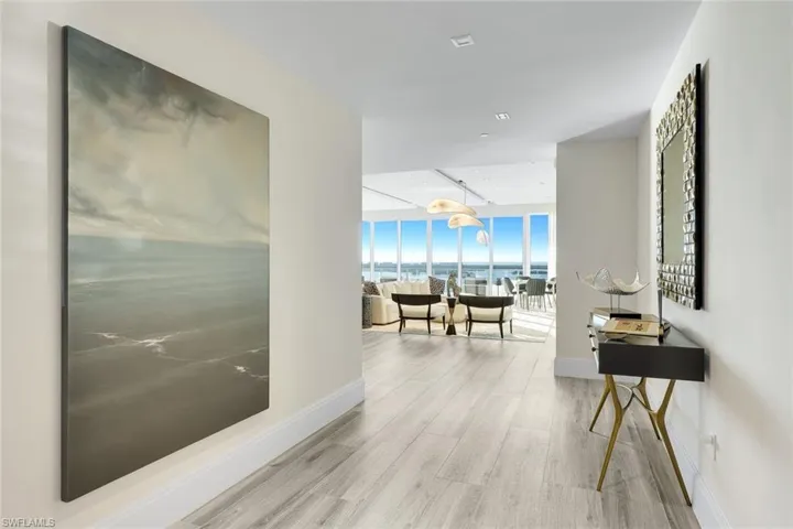 Guests entering this grand foyer will immediately feel the impact of the stunning view.