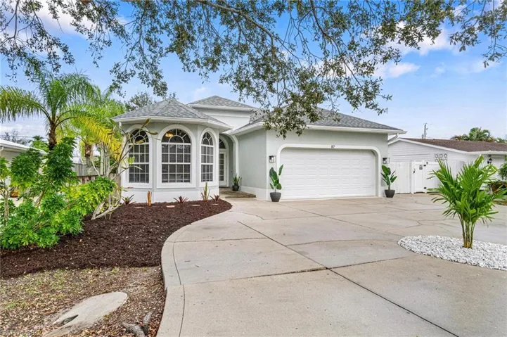 View of front of home with a garage
