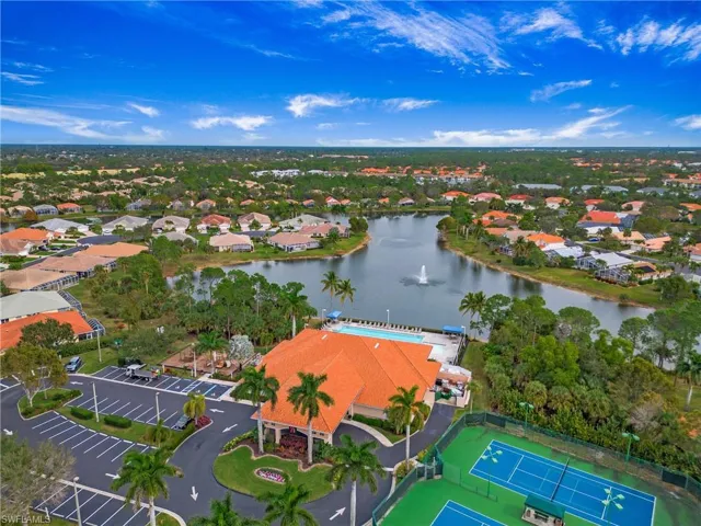 Drone / aerial view of a nearby body of water