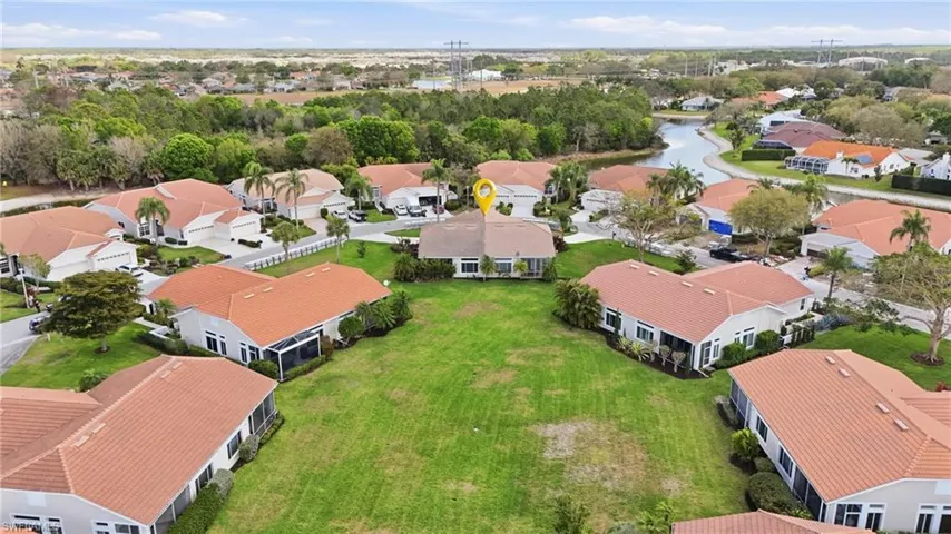 Aerial perspective of suburban area