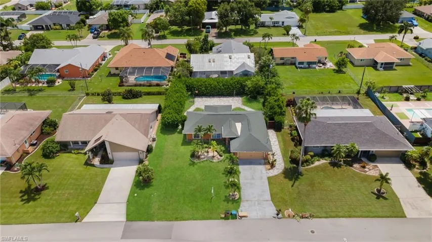 Aerial perspective of suburban area
