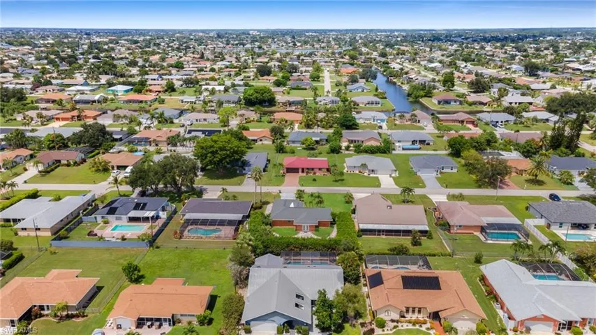 Aerial view of residential area