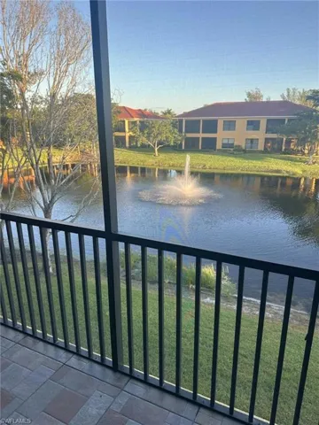Premier Lake view provides peace and beauty with the soothing sound of the fountain. Prentiss Pointe Condo for sale in Fort Myers Florida
