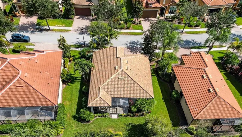 Aerial view of residential area