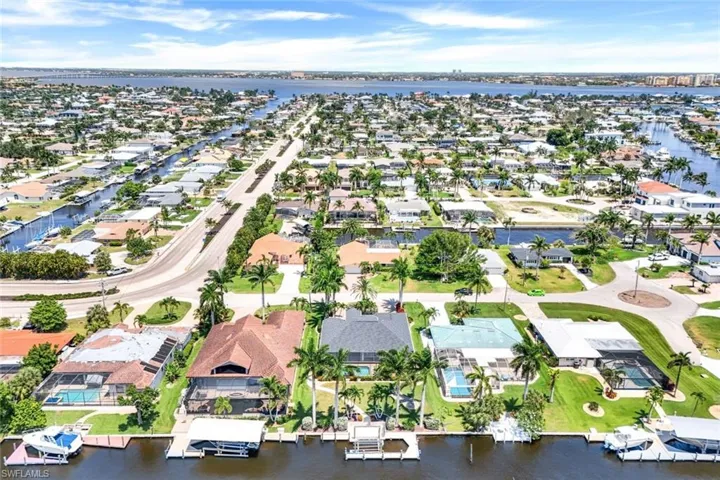Aerial rear view of the property