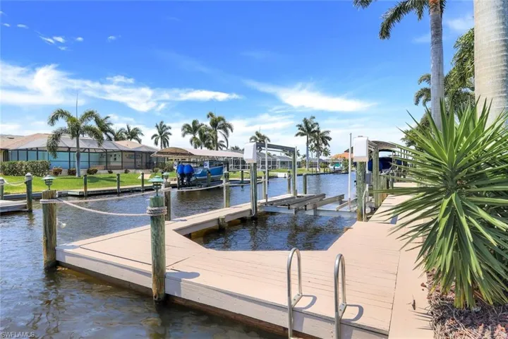 The private boat dock with captains walk + 10K boat lift