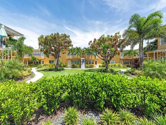 The serene courtyard greets you every time!