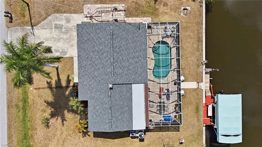 Aerial view of a large body of water