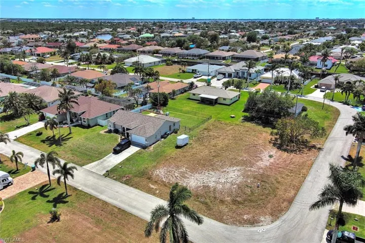 Aerial view of residential area