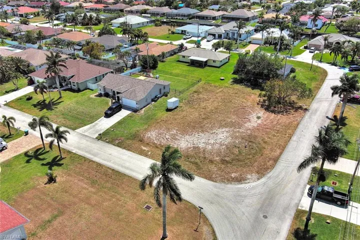 Aerial perspective of suburban area