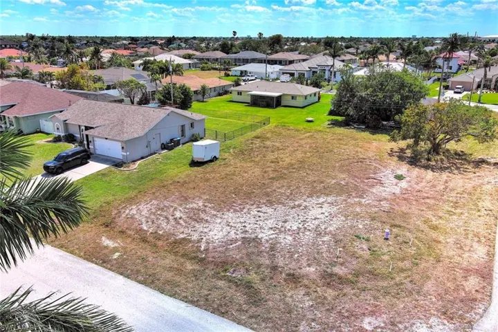 Aerial perspective of suburban area