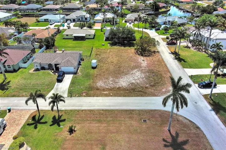 Aerial perspective of suburban area