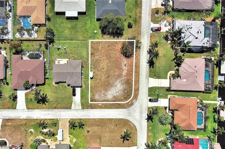 Aerial view of residential area