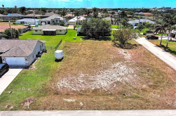 Aerial perspective of suburban area