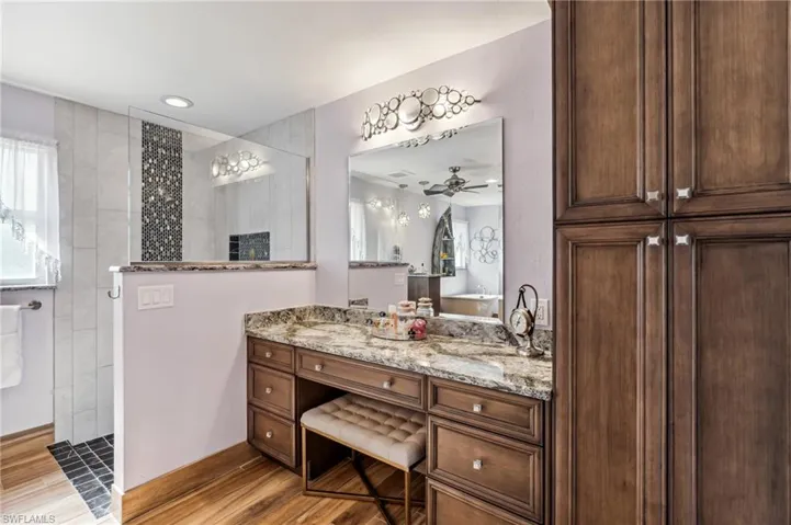 Walk-in shower in primary suite