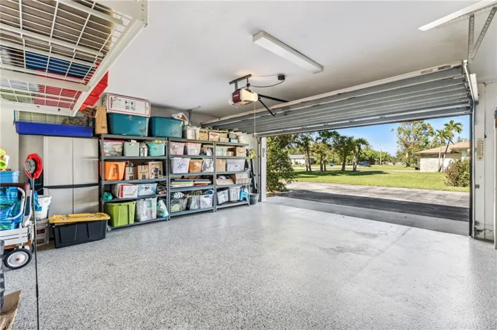 2 car garage with lots of storage space