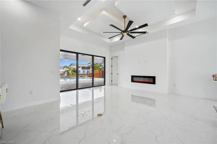 Living Room with electric fireplace
