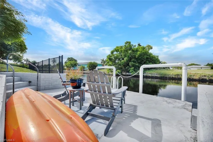 View of patio featuring a water view