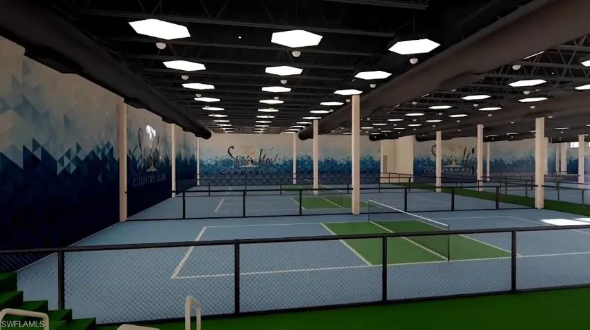 View of tennis court