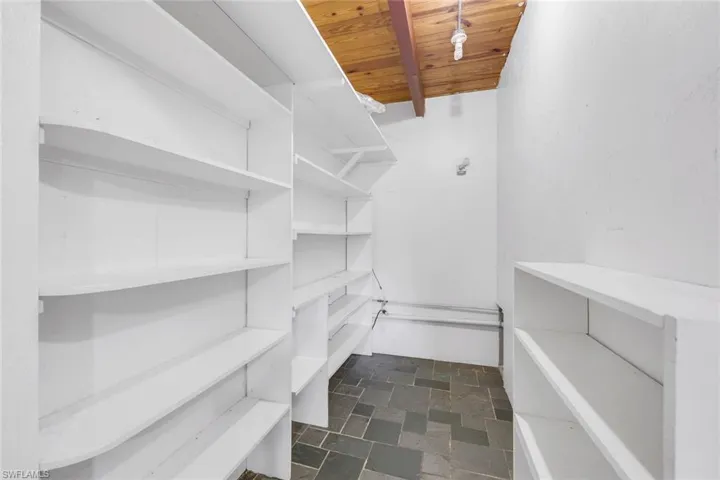 View of spacious kitchen pantry closet