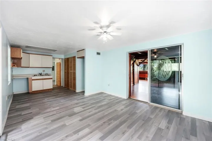 Kitchenette, full bathroom, and separate entrance