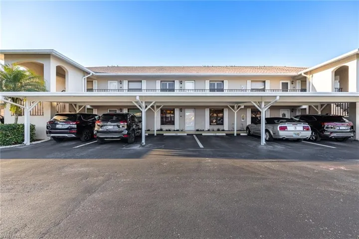 View of covered parking lot
