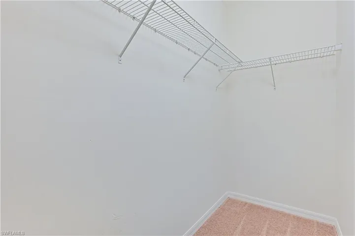 Spacious closet with carpet floors