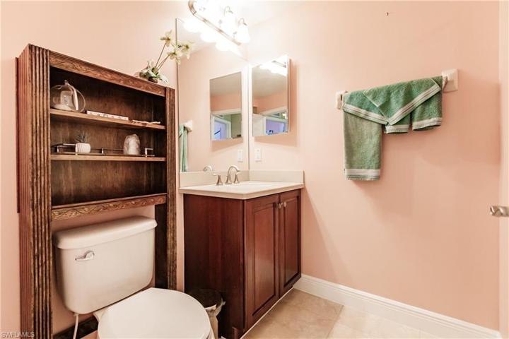 GUEST BATHROOM HAS ALSO BEEN UPDATED WITH A CABINET STORAGE UNIT!