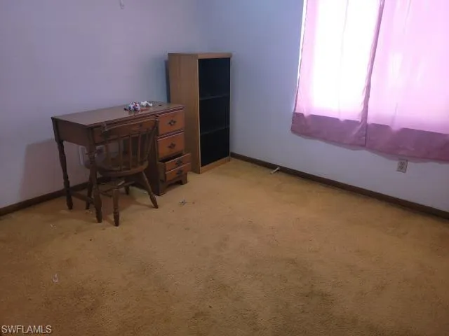 Unfurnished office with light carpet