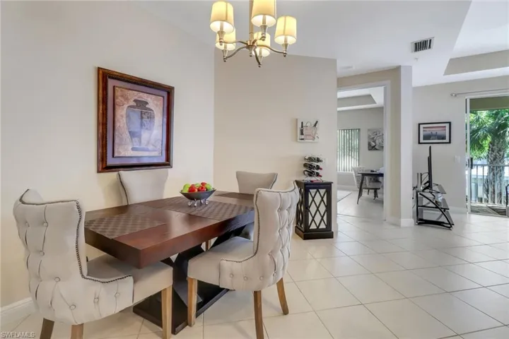 In addition to the breakfast bar, there is a dining area for more formal eating.