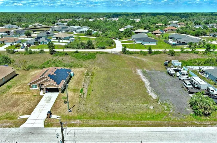 Aerial perspective of suburban area