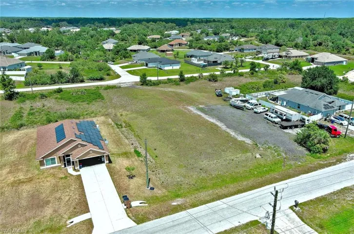 Aerial view of residential area