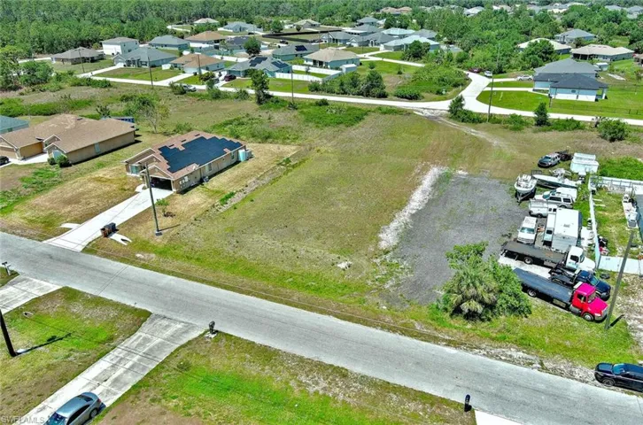 Aerial view of residential area
