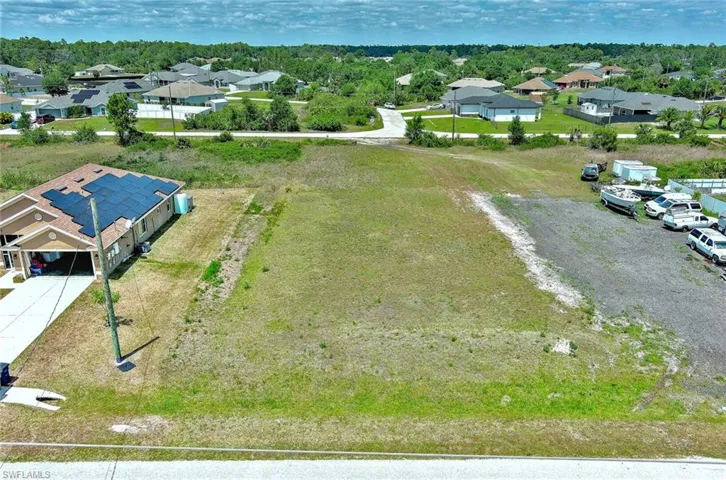 Aerial view of residential area