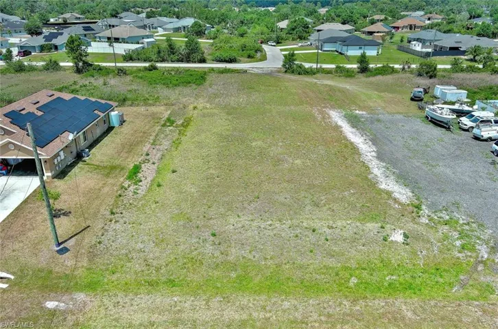 Aerial view of residential area