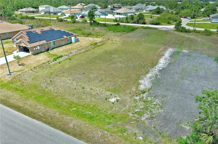 Aerial perspective of suburban area