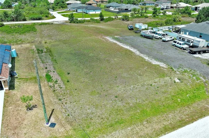 Aerial perspective of suburban area
