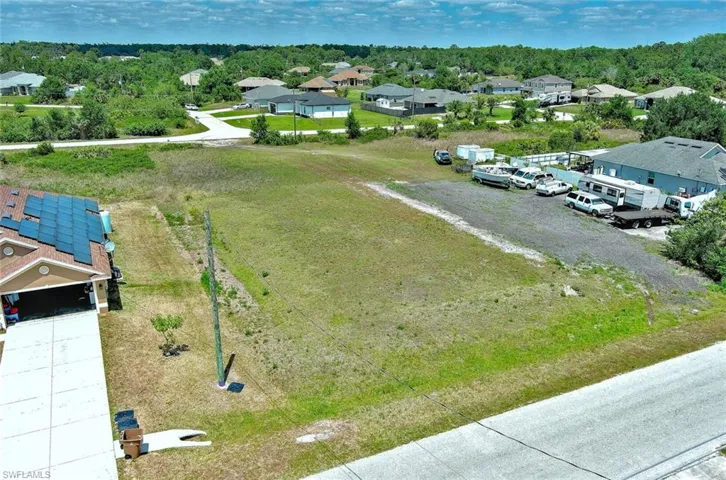 Aerial perspective of suburban area