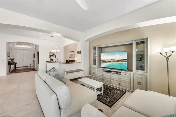 View of living area from lanai doors.