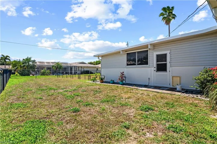 View of fenced yard