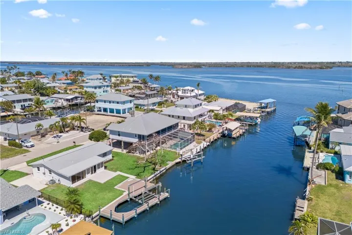 Aerial view of the home. The GULF is just a short ride from your boat dock.