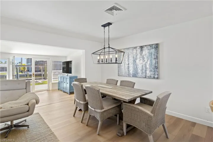 Enjoy family dinners at the large dining room table.