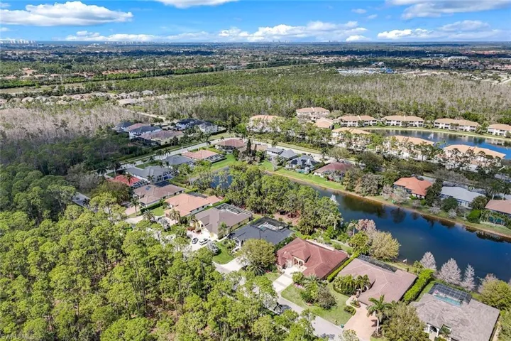 Birds eye view of property featuring a residential view and a water view