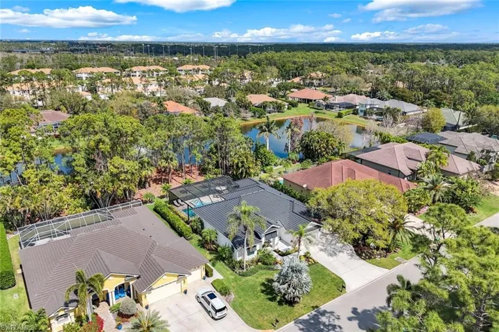 Bird's eye view featuring a water view and a residential view