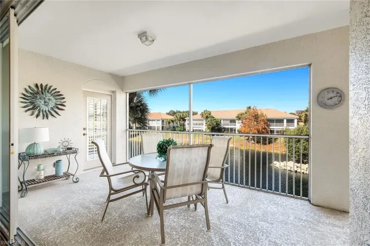 Lanai overlooking water feature