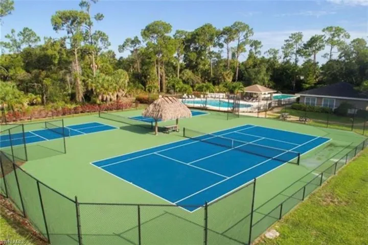 View of tennis court